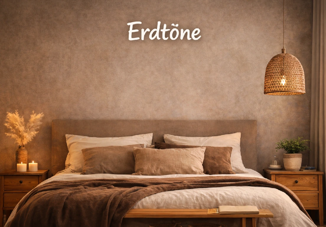 Erd­töne als Wandfarbe im Schlafzimmer – natürlich ruhig schlafen